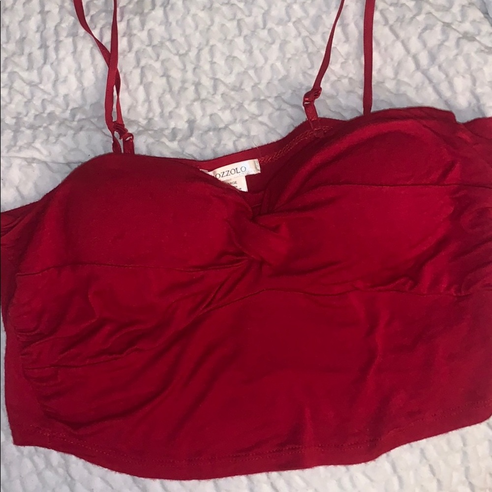 Red spaghetti strap blouse